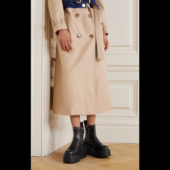 ❌SOLD❌ Valentino Garavani Rockstud VLOGO 85 Leather Platform Boots Size 39 - Picture 4 of 14